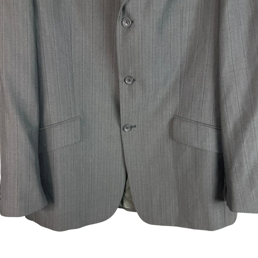 NEW Banana Republic Wool/Polyester Blend Blazer Jacket Mens 46L Gray‎ 3 Button